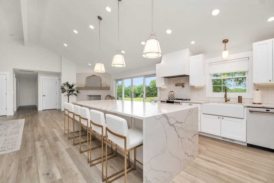 modern kitchen with island